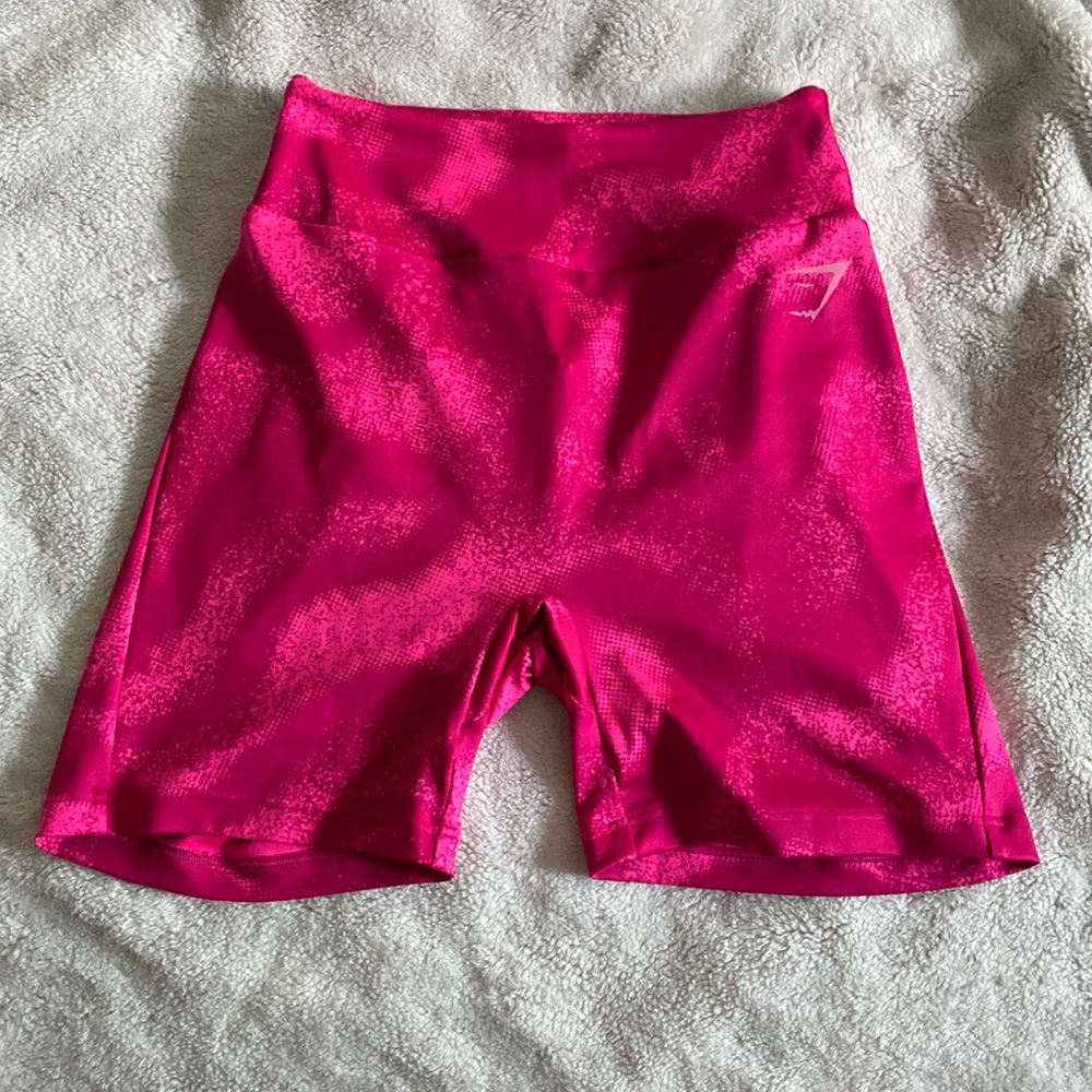 Hot pink Gymshark power biker shorts